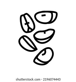 apple slice food cut line icon vector. apple slice food cut sign. isolated contour symbol black illustration