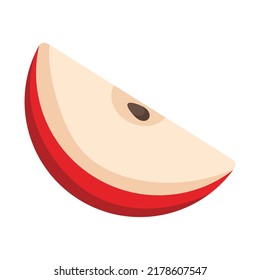 Apple Slice Icon On White Background