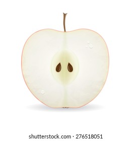 Apple slice isolated on white. EPS10 vector