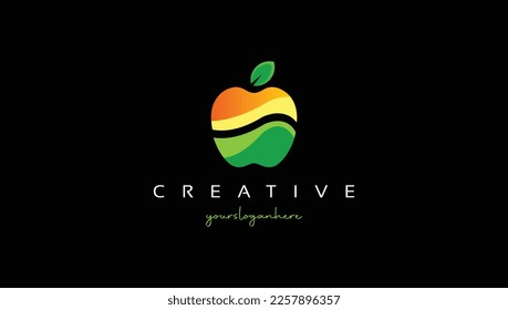 Apple Slice Logo Template Design Vector, Emblem, Design Concept, Creative Symbol, Icon