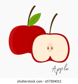 apple and apple slice vector