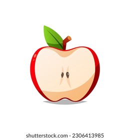 Apple Slice vector, apple flat design art isolated.