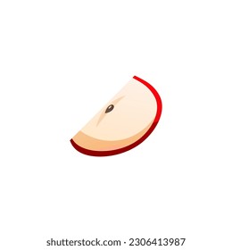 Apple Slice vector, apple flat design art isolated.