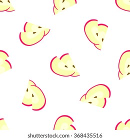 Apple slices flat style - seamless pattern