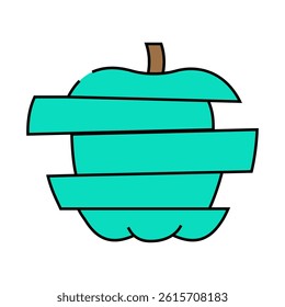apple slices line icon vector. apple slices sign. isolated symbol illustration