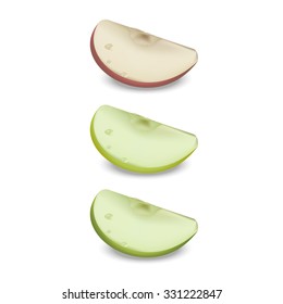 Apple slices on the white background, web design, vector, eps 10