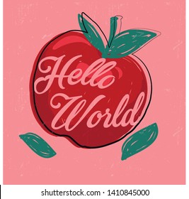 apple and slogan vector print