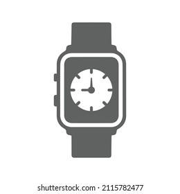 Apple, smart, watch, wearable icon. Gray vector graphics. 38