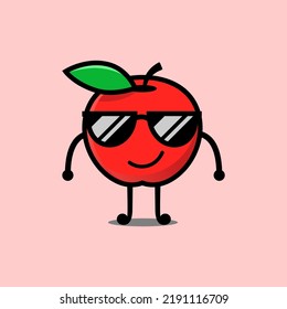 apple with smile cartoon vector
