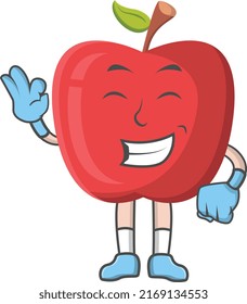 Apple smile expression design character, design vector illustrator, character design on white background.