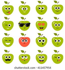 apple smiley faces