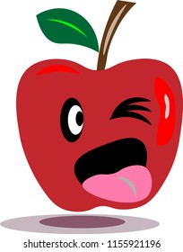 Apple is smiling.