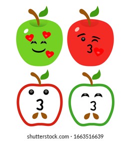 Apple smiling with love vector illustration