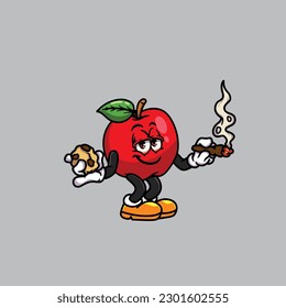 apple smoking blunt and high face stoned from weed cannabis hold bud nug