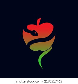 apple and snake logo creative design