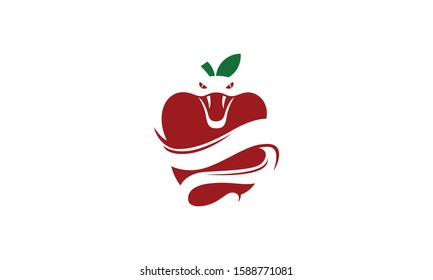 Apple With Snake Vector Royalty Logo Design Inspirations