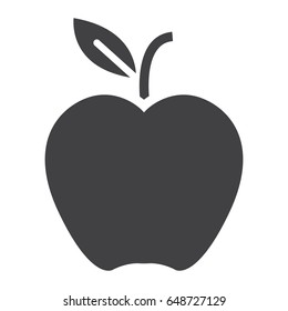 Apple solid icon, food and fruit, vector graphics, a filled pattern on a white background, eps 10.