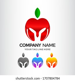 Apple Spartan Logo Desain Template