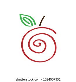 Apple - spiral, icon, template. Vector illustration.