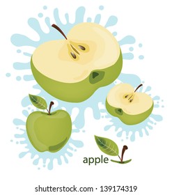 apple splash vector illustration