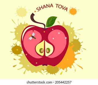 apple and splashes of honey,holiday background,jewish new year,shana tova.