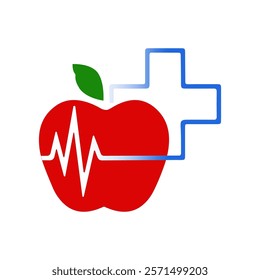 Apple and stethoscope for medical and healthy