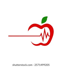 Apple and stethoscope for medical and healthy