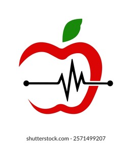 Apple and stethoscope for medical and healthy