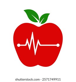 Apple and stethoscope for medical and healthy vector.