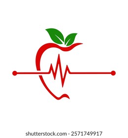 Apple and stethoscope for medical and healthy vector.