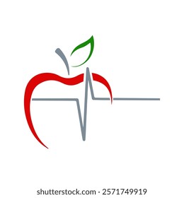 Apple and stethoscope for medical and healthy vector.