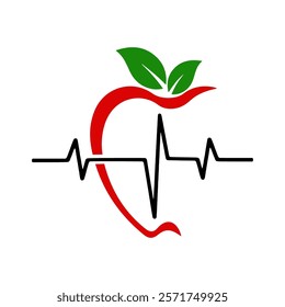 Apple and stethoscope for medical and healthy vector.