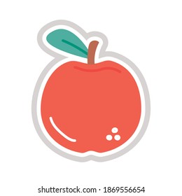 diseño de ilustración vectorial de icono de apple sticker de estilo plano