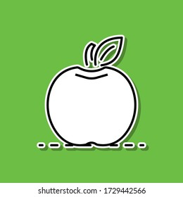 An apple sticker icon. Simple thin line, outline vector of food and drink icons for ui and ux, website or mobile application