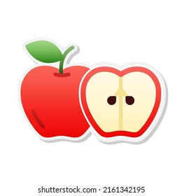 Icono de pegatina de Apple, Vector, Ilustración.