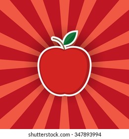 Apple sticker on a bright background