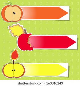 Apple sticker in the scrapbook style, vector