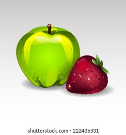 Apple and strawberry
