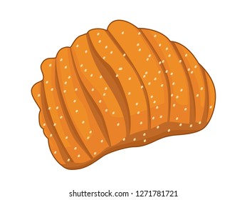 Apple strudel bread isolated in white background