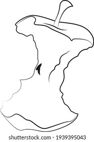 Apfelstub lineares Symbol. Thin-Line-Design