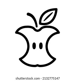 Apple stub linear icon. Thin line design