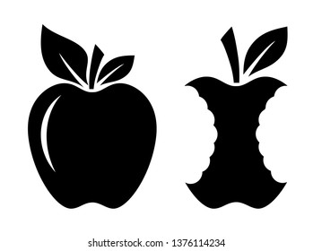 Apple and stub vector icon on white background