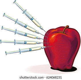 Apple stuck with five syringes.