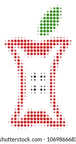 Apple Stump halftone vector icon. Illustration style is dotted iconic Apple Stump icon symbol on a white background. Halftone texture is circle blots.