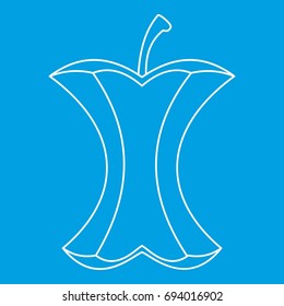 Apple stump icon blue outline style isolated vector illustration. Thin line sign