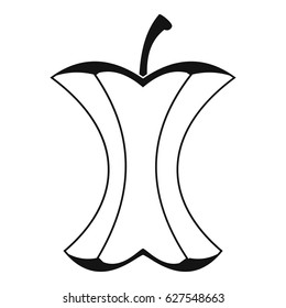 Apple stump icon in simple style isolated on white background vector illustration