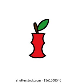 Apple stump icon. Vector illustration