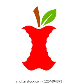 Apple stump vector icon on white background