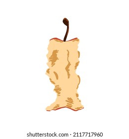 Apple stump. Vector illustration in hand drawn style