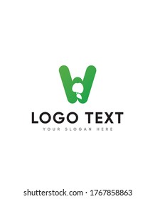 Apple style letter type W logo template, Vector logo for business and company identity 